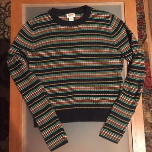 Rainbow striped cropped sweater